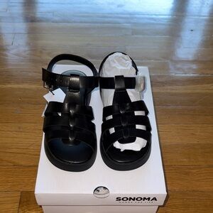 Sonoma Classic Black Strappy Sandals